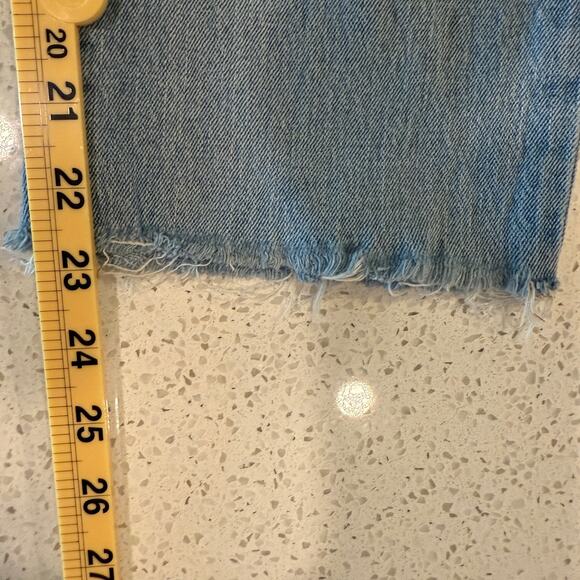 Madewell Classic Straight Jeans Women 26 Light Wash Cropped Raw Hem Streetwear - Picture 7 of 8